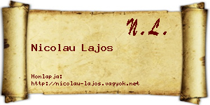 Nicolau Lajos névjegykártya