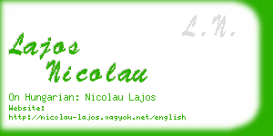 lajos nicolau business card